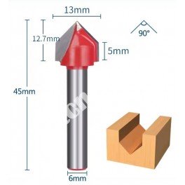 6x13x90град фреза конусна кут 90 робочий D13мм хвостовик 6мм
