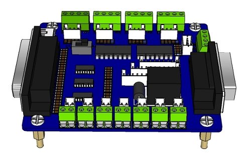 Внешний вид платы HY-JKM5 (BB5002) со стороны подключения концевиков Плата HY-JKM5 (BB5002) со стороны подключения концевиков