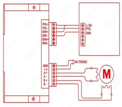 Схема подключения Схема подключения драйвера шагового двигателя Dm542
